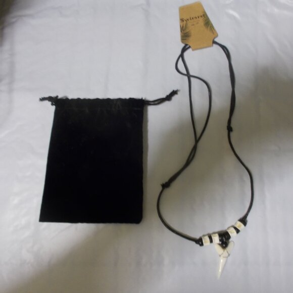 Simmi Mako Shark Tooth Necklace Adjustable Cord Nice Jewelry NEW WITH TAG - Picture 1 of 5